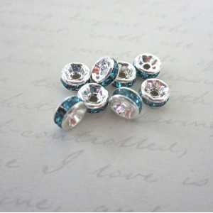 Lt. Blue Mini Crystal Spacer Beads -25